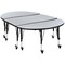 Flash Furniture Oval 47.5 W, 76 L, 25 H, Chrome, Laminate, Particleboard, Steel, Grey XU-GRP-A3048CON-48-GY-T-P-CAS-GG - alternate 9